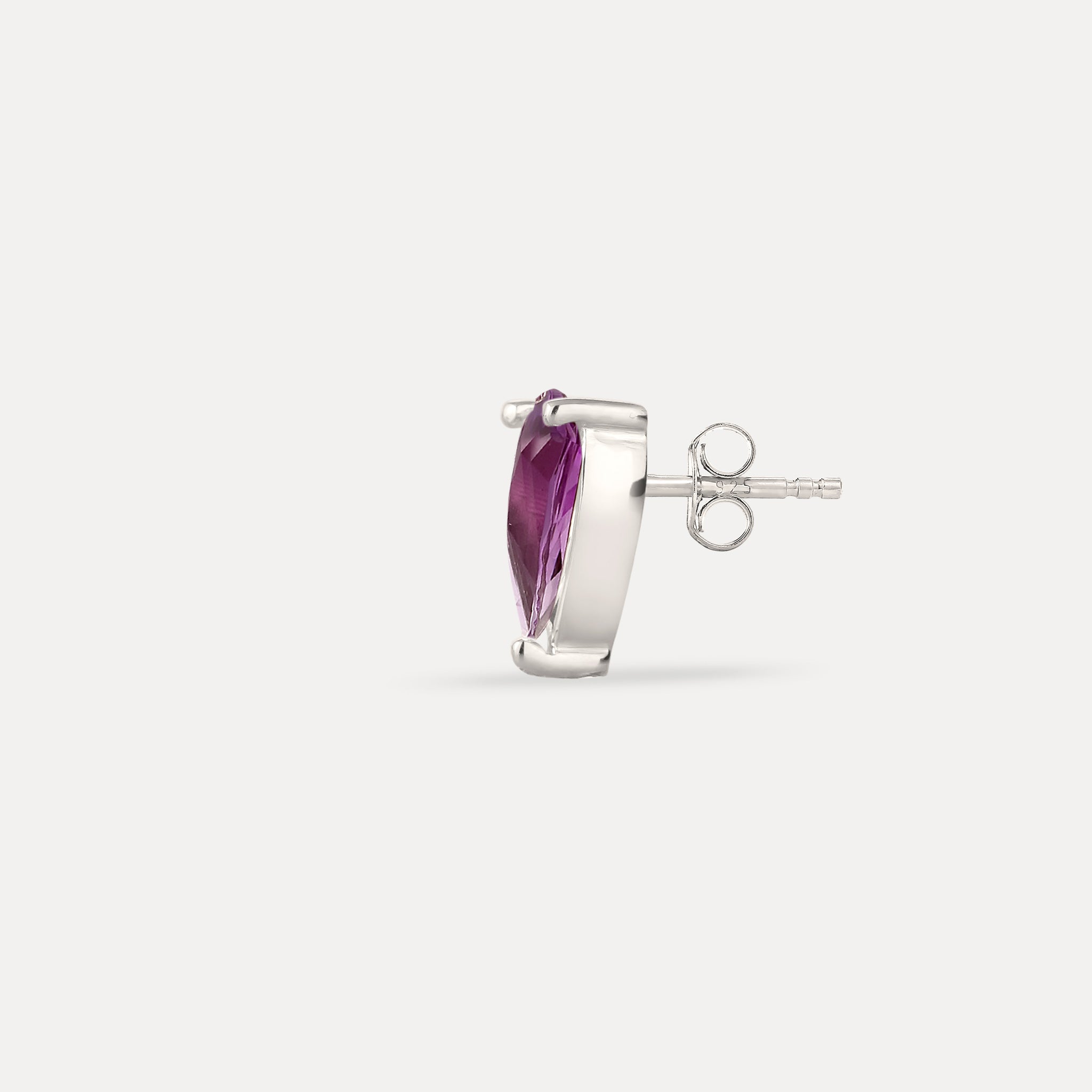 Stilnest Balance Drop Amethyst Ohrstecker Gold Vermeil Single