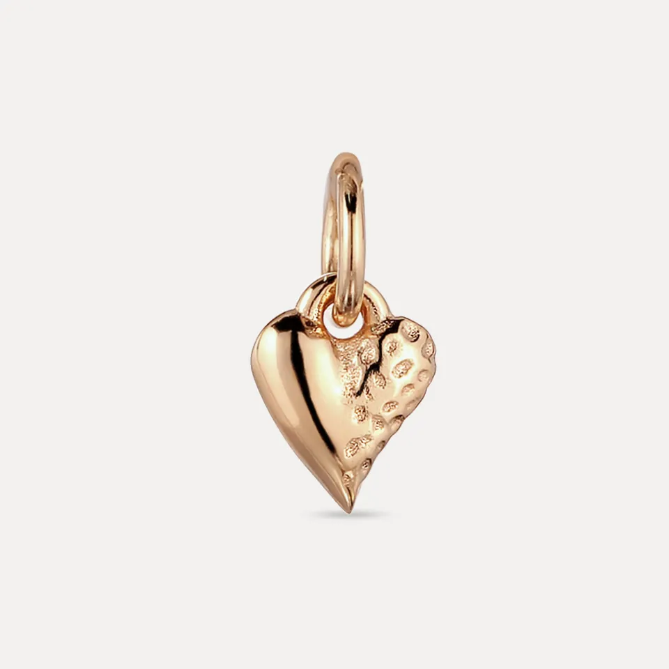 Stilnest Tiny Heart Anhänger 585 Gold strukturiert