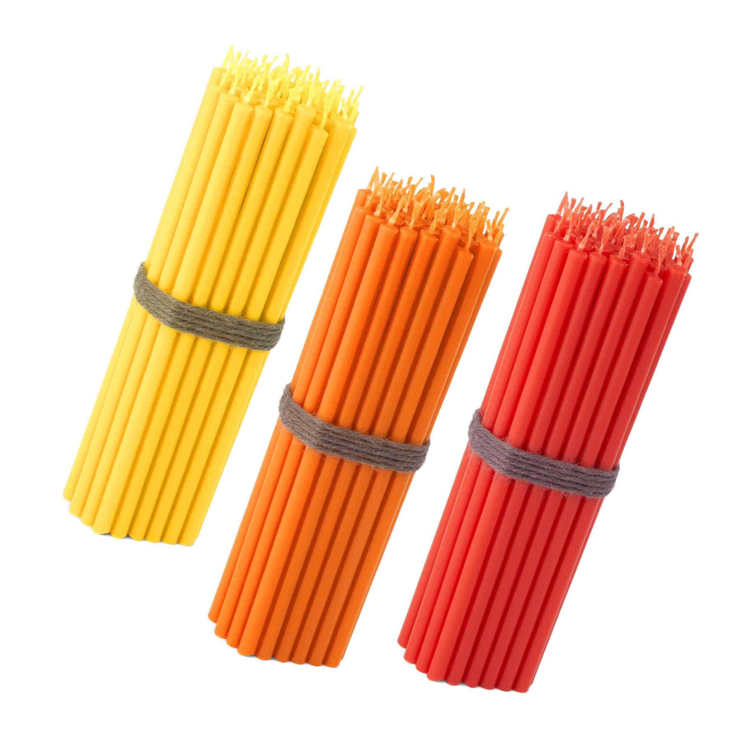 NKlaus Stabkerzen Set 150x 16 cm Blau Gelb Weiß