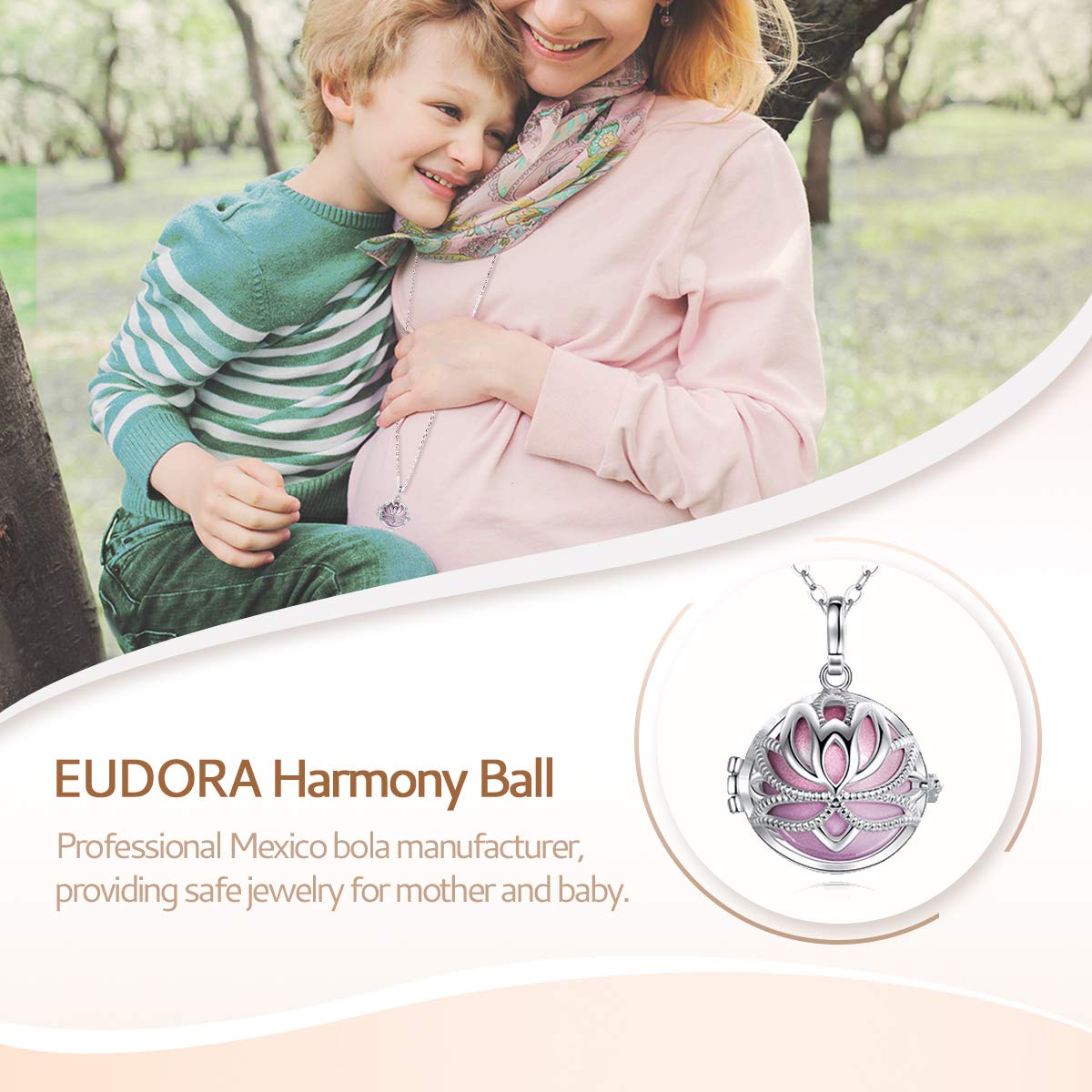 Eudora Harmony Bola Lotus Kette Violettes Rot 20mm
