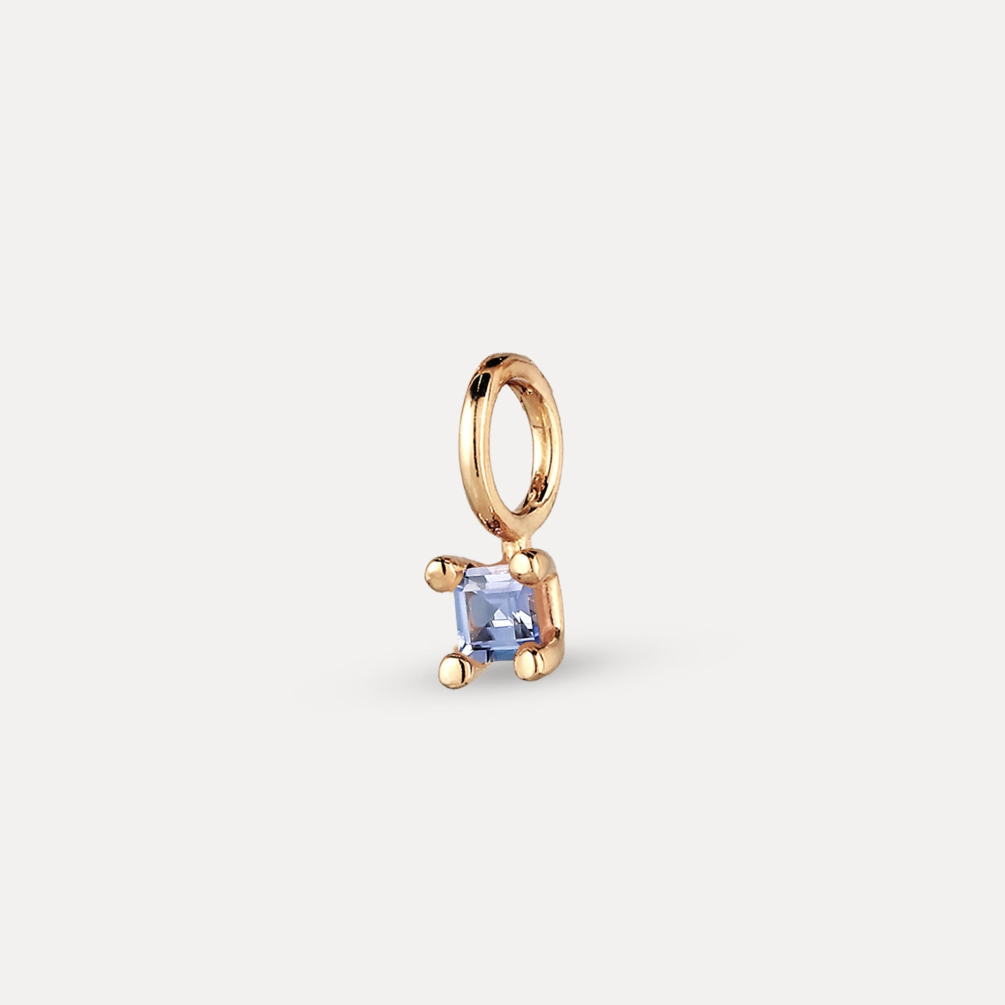 Stilnest Tansanit Solitär Anhänger Square 585 Gold Lila