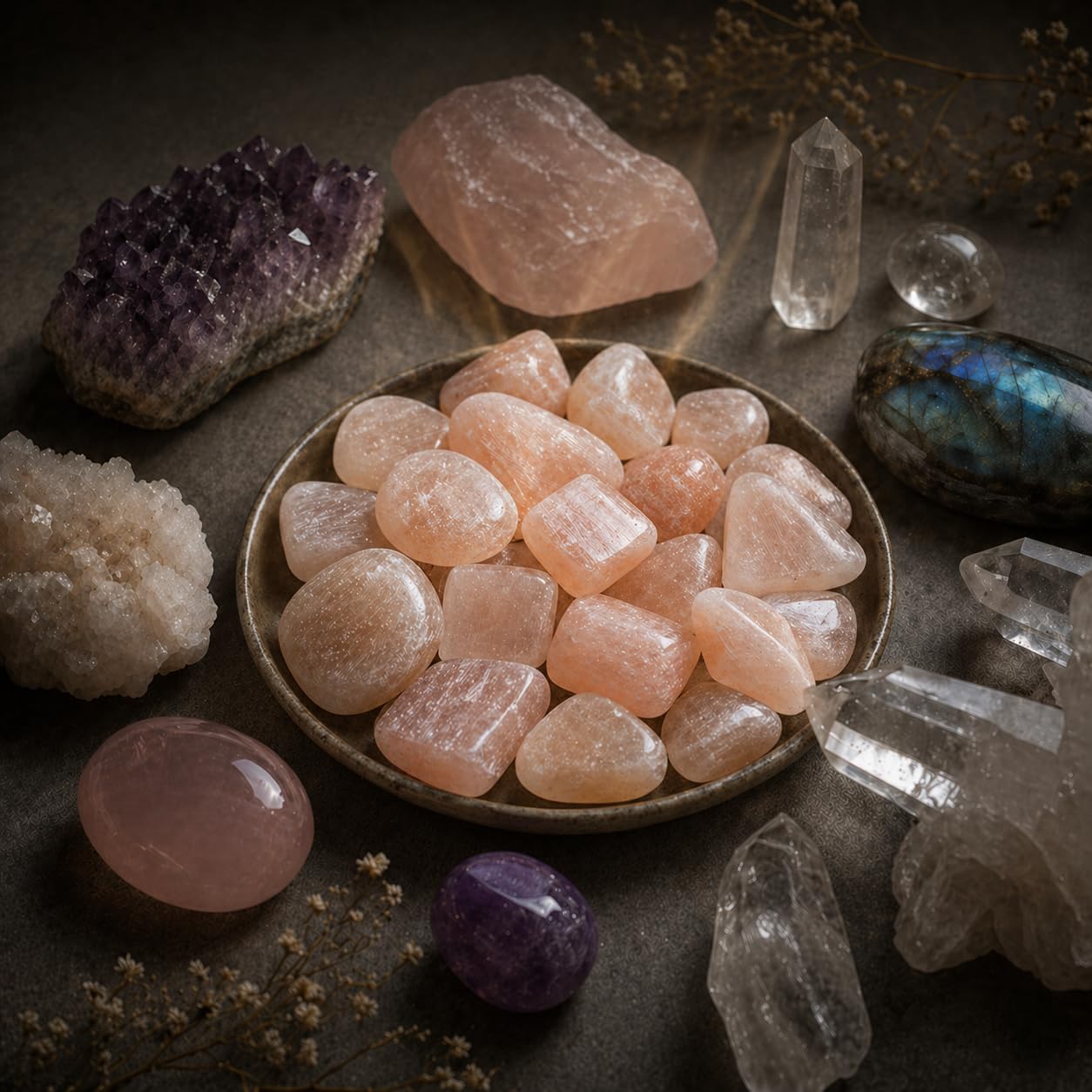 NKlaus HEALING CRYSTALS Selenit Rohsteine orange 1000 g