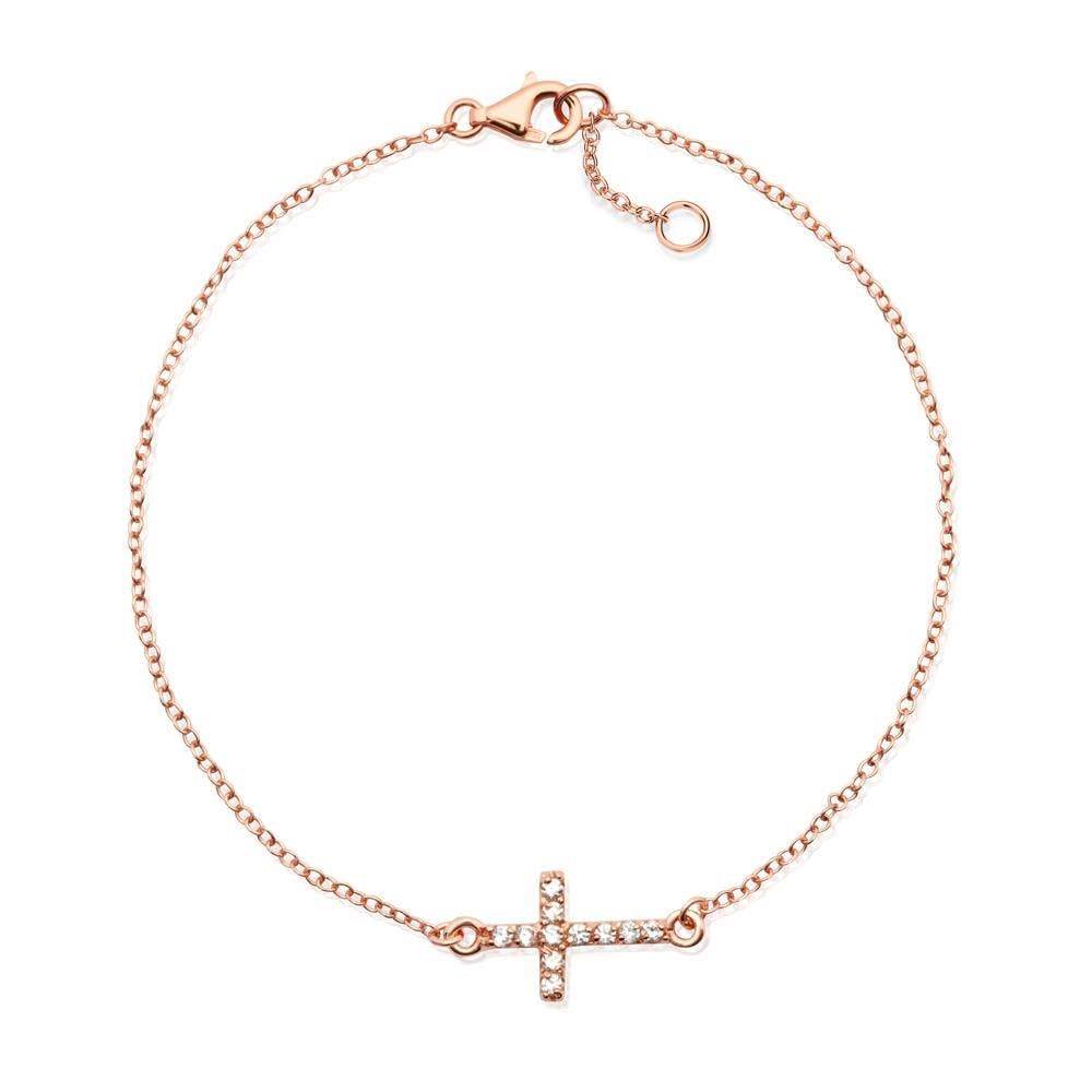 JEWLIX SB0118 Armband 925er Silber Rosé Kreuz