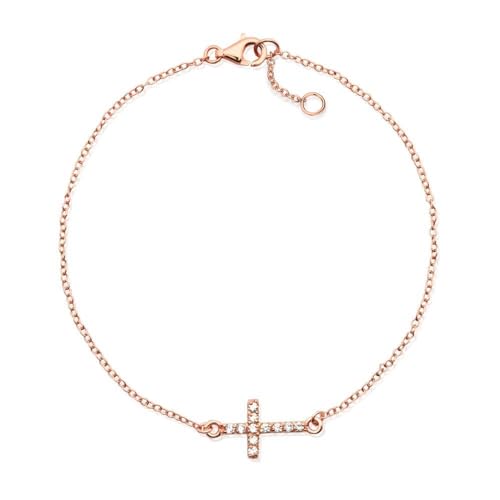 JEWLIX SB0118 Armband 925er Silber Rosé Kreuz