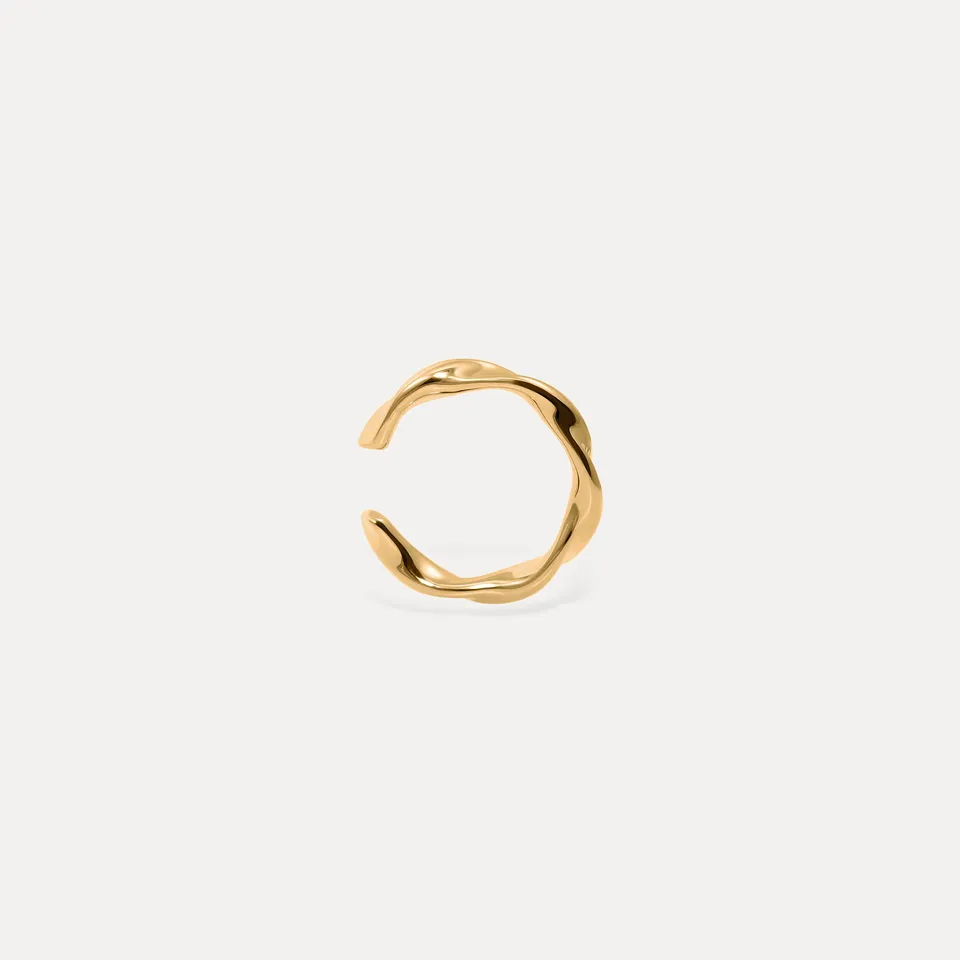 Stilnest Flux Ear Cuff Ohrringe 24k Gold Vermeil twisted