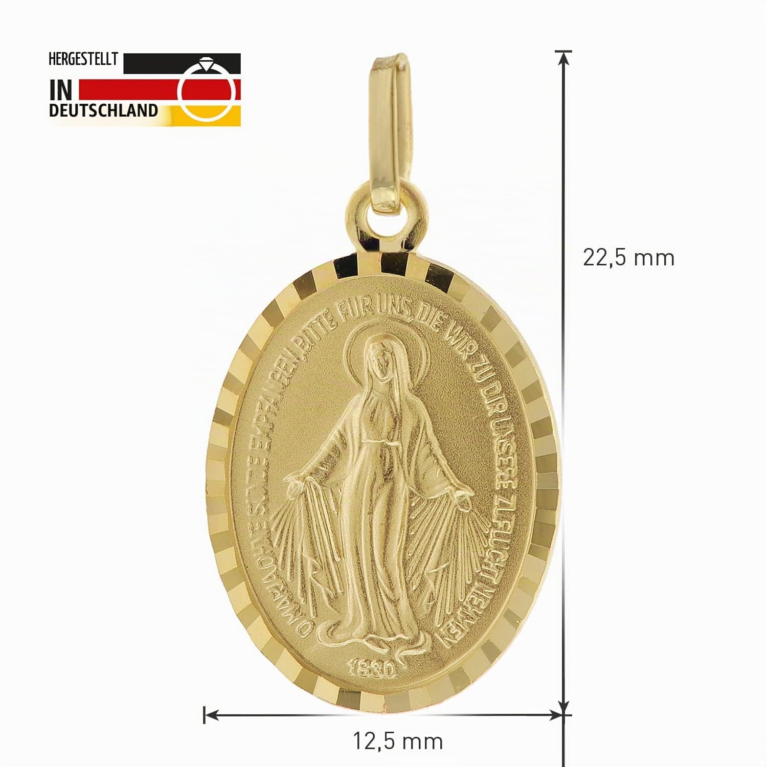 trendor Milagrosa Anhänger Gold 333 mit Kette 42 cm
