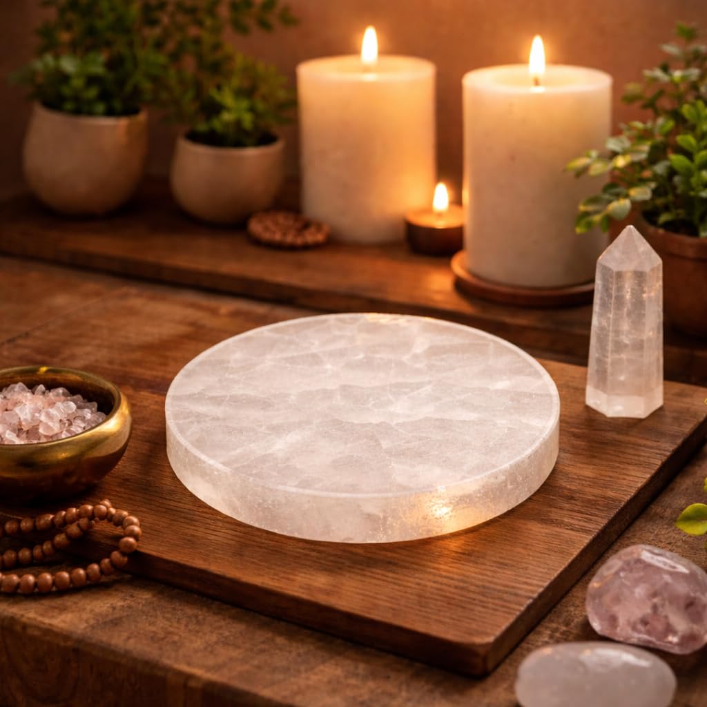 NKlaus Healing Crystals Selenit-Platte 6 cm Heilstein 75g