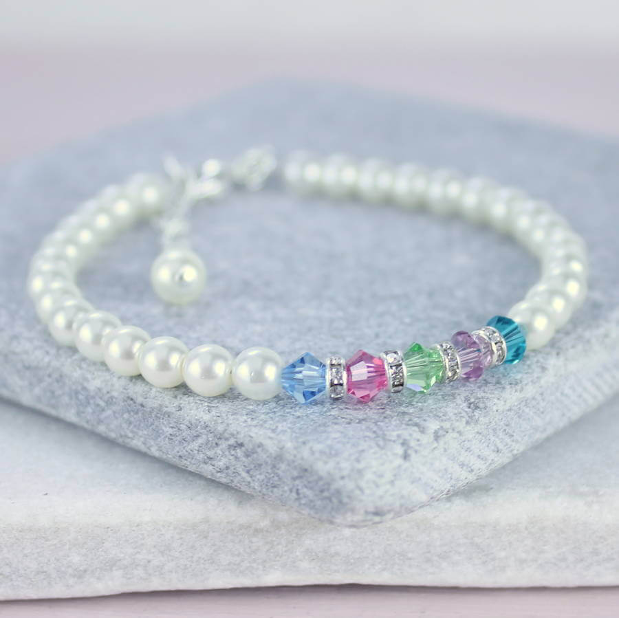 Joy by Corrine Smith Family Armband Silber Perle Geburtsstein