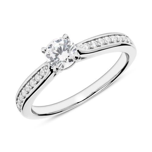JEWLIX Verlobungsring 925 Silber Größe 50 Zirkonia rhodiniert