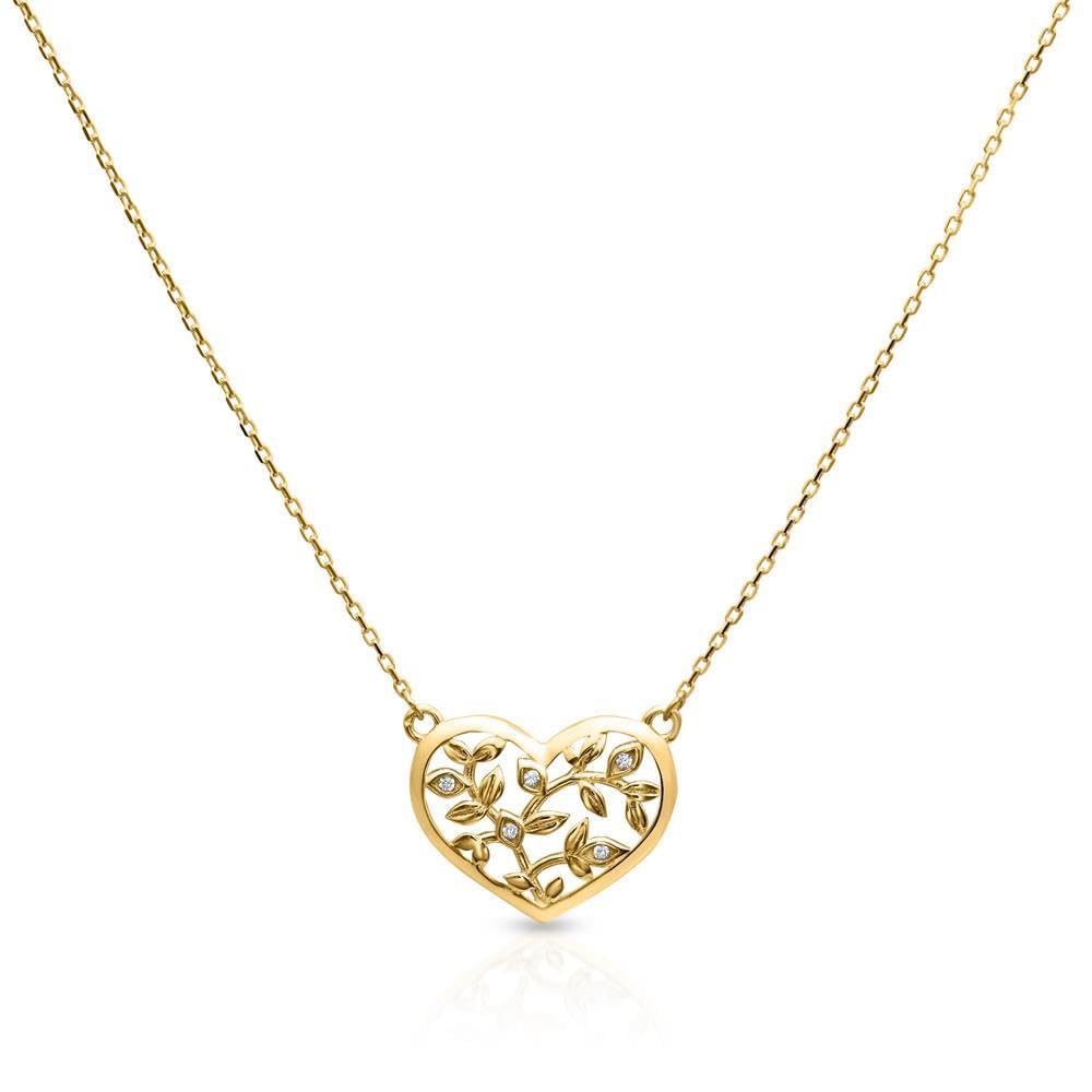 JEWLIX Herz Kette Damen 375 Gold Anhänger