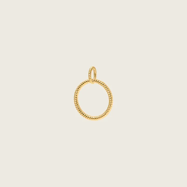 Stilnest Pendants Snake Tail Circle Anhänger 24k Gold Vermeil zierlich