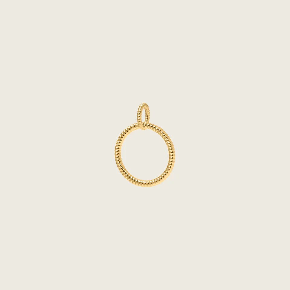 Stilnest Pendants Snake Tail Circle Anhänger 24k Gold Vermeil zierlich