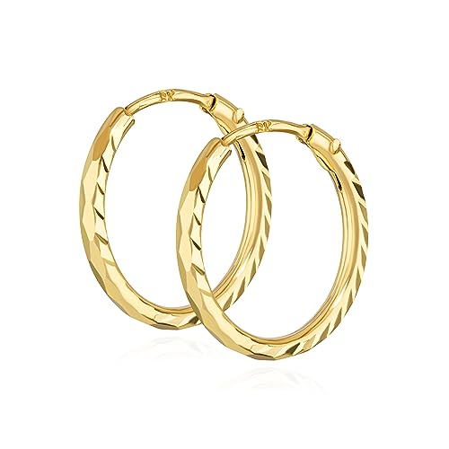 NKlaus Paar Creolen 333 Gelbgold Ohrringe 1,1 mm Gelbgold