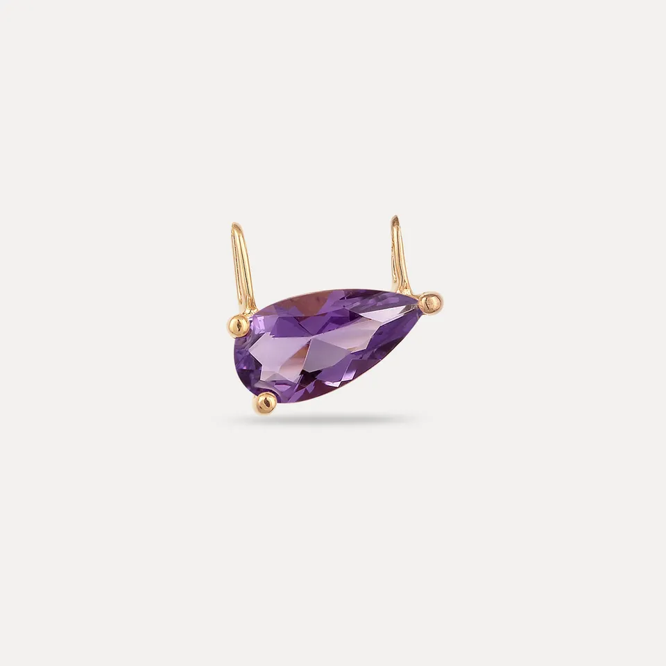Stilnest Balance Drop Amethyst Anhänger 24k Gold Vermeil