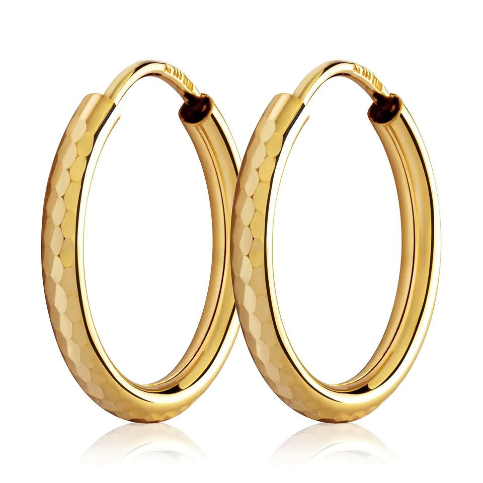 NKlaus JEWELLERY Creolen Gelbgold 333 Ohrringe 15 mm 2 mm