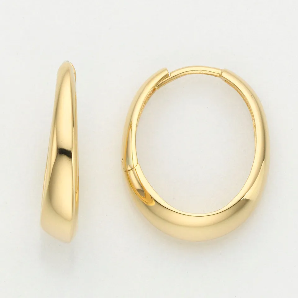 Eugen Rühle Ohrschmuck Creolen oval 4,1x19x16mm Huggies Gelbgold 585