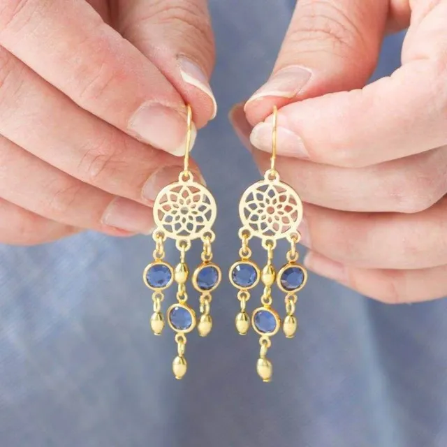 Joy by Corrine Smith Dreamcatcher Geburtsstein Ohrringe Gold