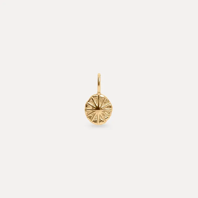 Stilnest Solar Eclipse Anhänger 585 Gold Struktur