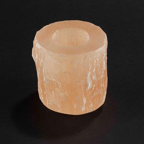 NKlaus Healing Crystals Selenit Teelichthalter rund 8cm