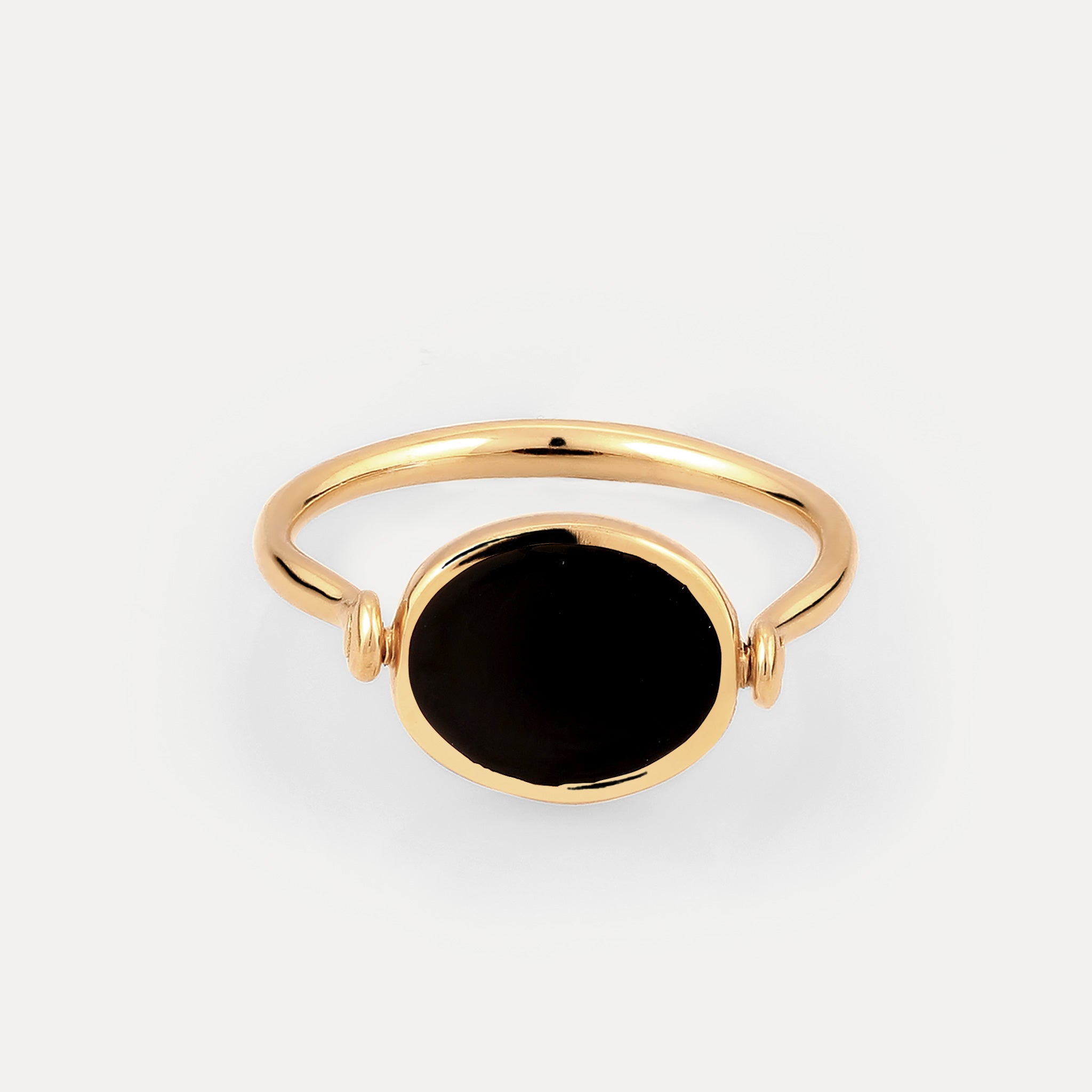 Stilnest Supernova Flip Enamel Ring Silber schwarz 52