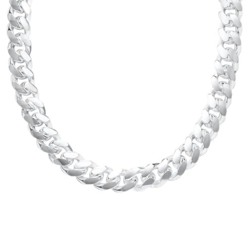 JEWLIX Panzerkette Herren 925er Silber Cuban 10 mm OVA