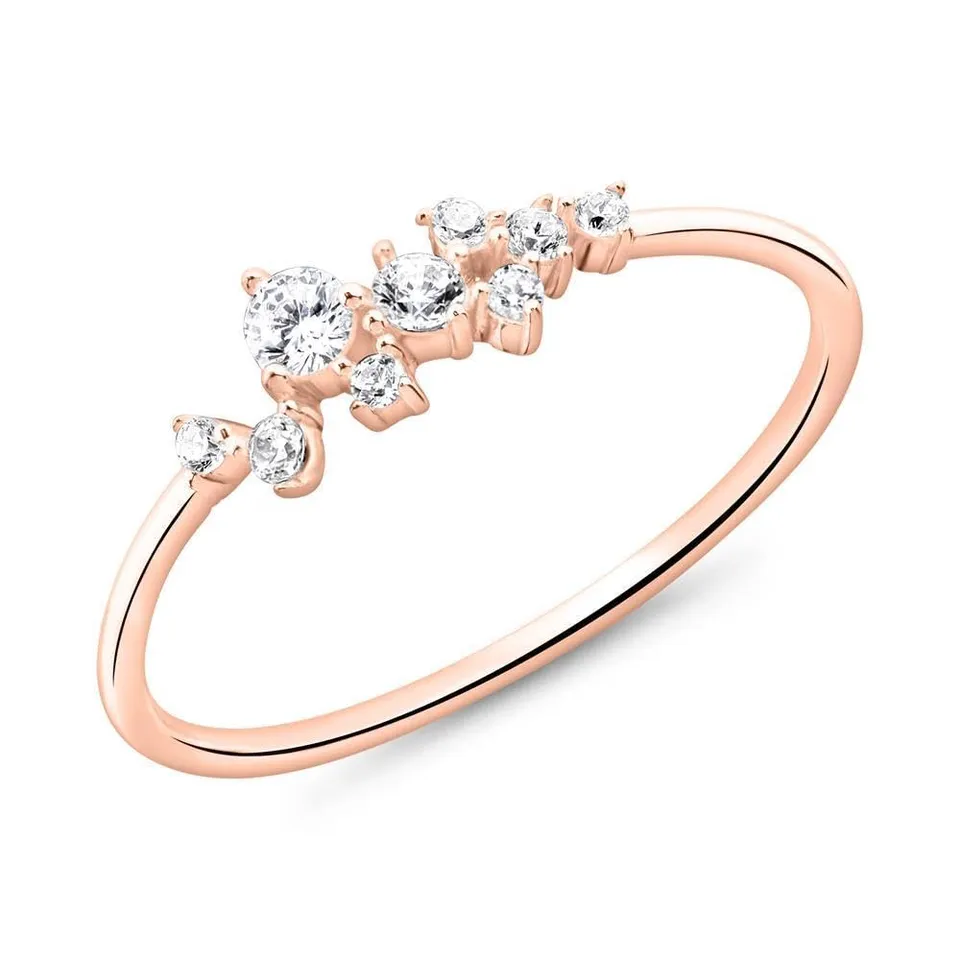 JEWLIX Ring Silber 925 rosévergoldet Zirkonia Gr. 52