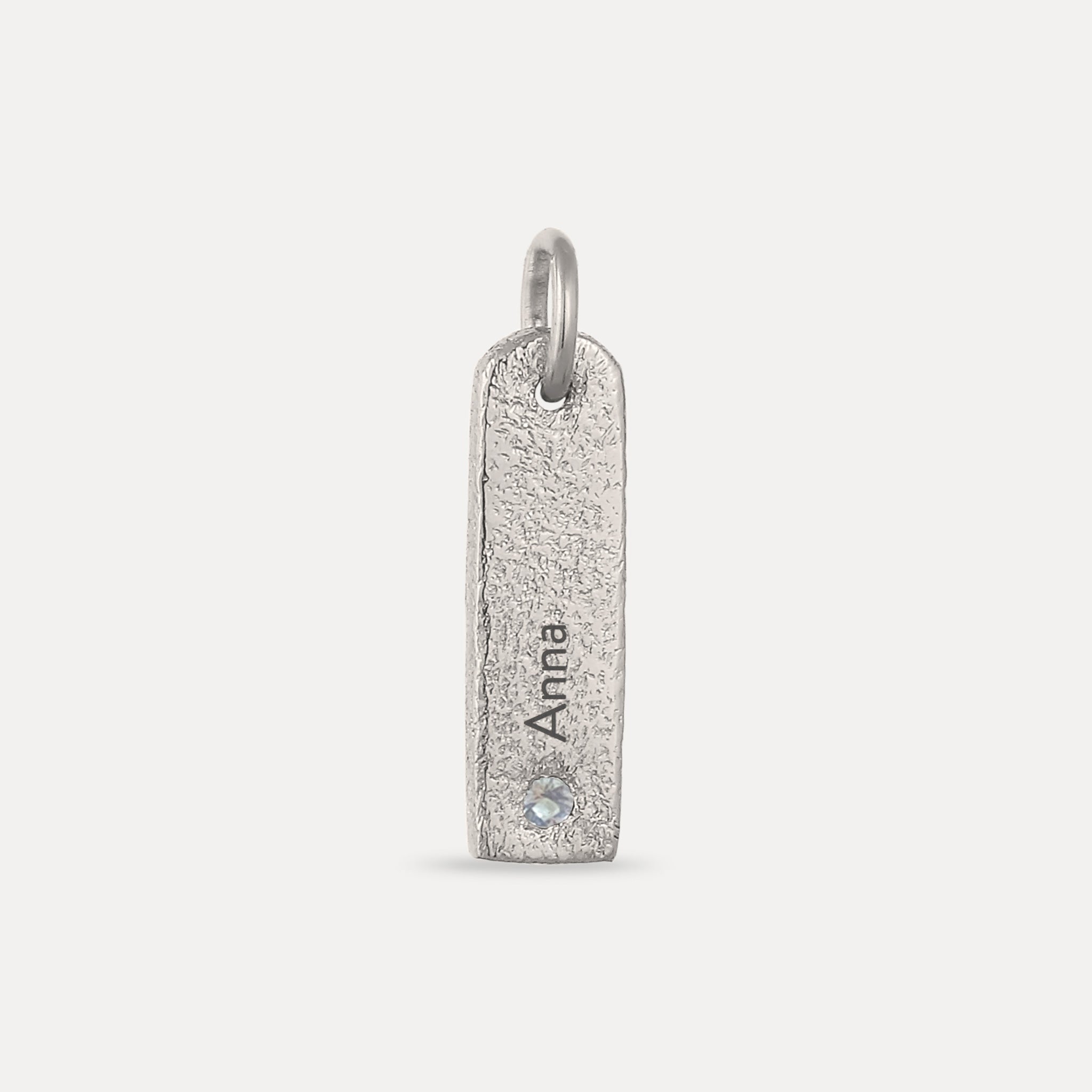 Stilnest Aquamarin Engravable Bar Anhänger Gold Vermeil