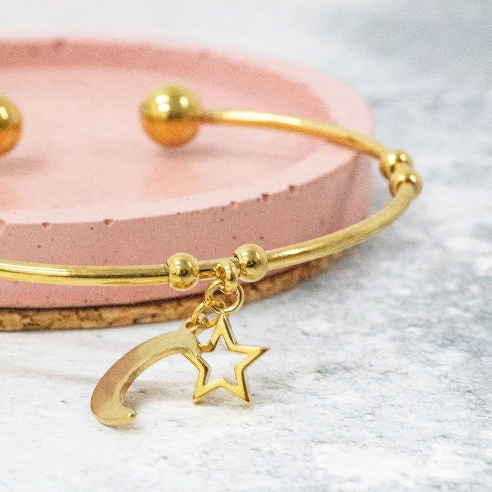 Joy by Corrine Smith Heavenly Moon & Star Armreif Gold