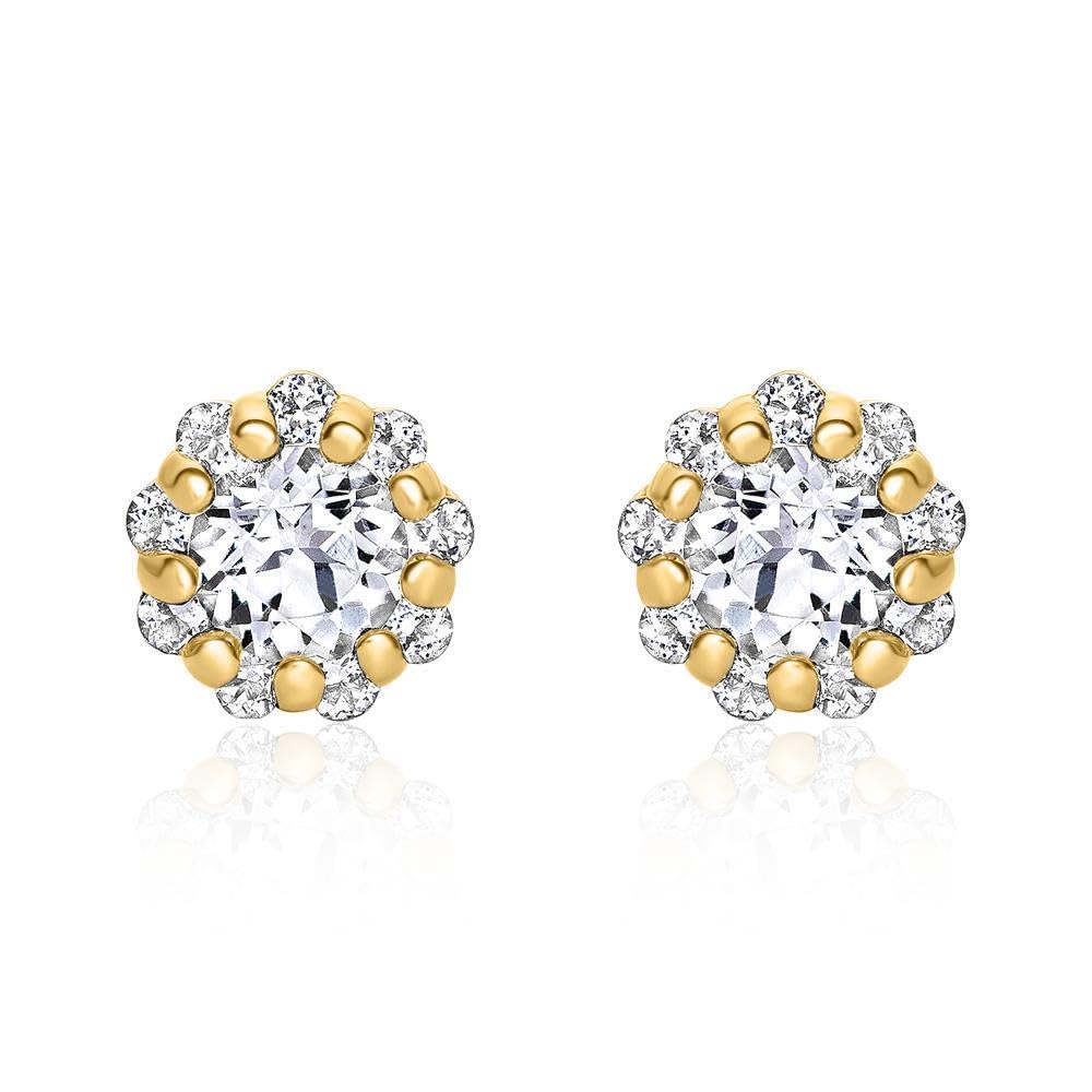JEWLIX Ohrstecker DE0283-G Ohrringe Gold 585 Weißtopas 0,38ct
