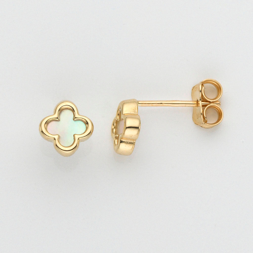 Eugen Rühle Ohrschmuck Ohrstecker Perlmutt 7mm Gelbgold