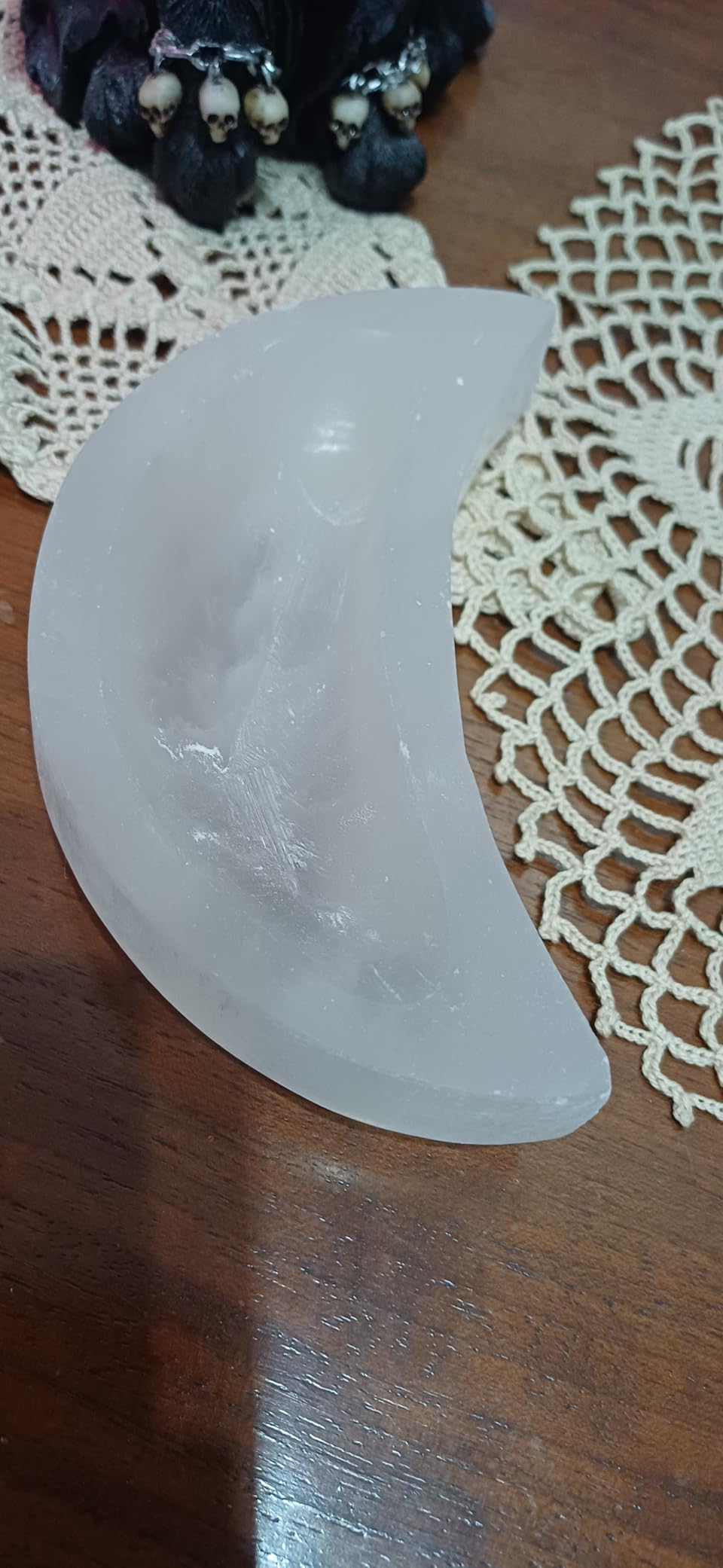 NKlaus HEALING CRYSTALS Selenit Schale Mond 11cm Heilsteine