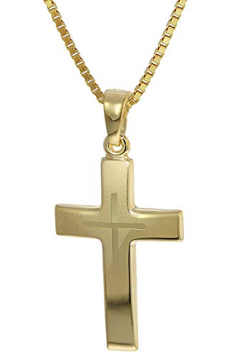 trendor 35790 Kreuz-Anhänger Gold 333 Kette Silber 50 cm