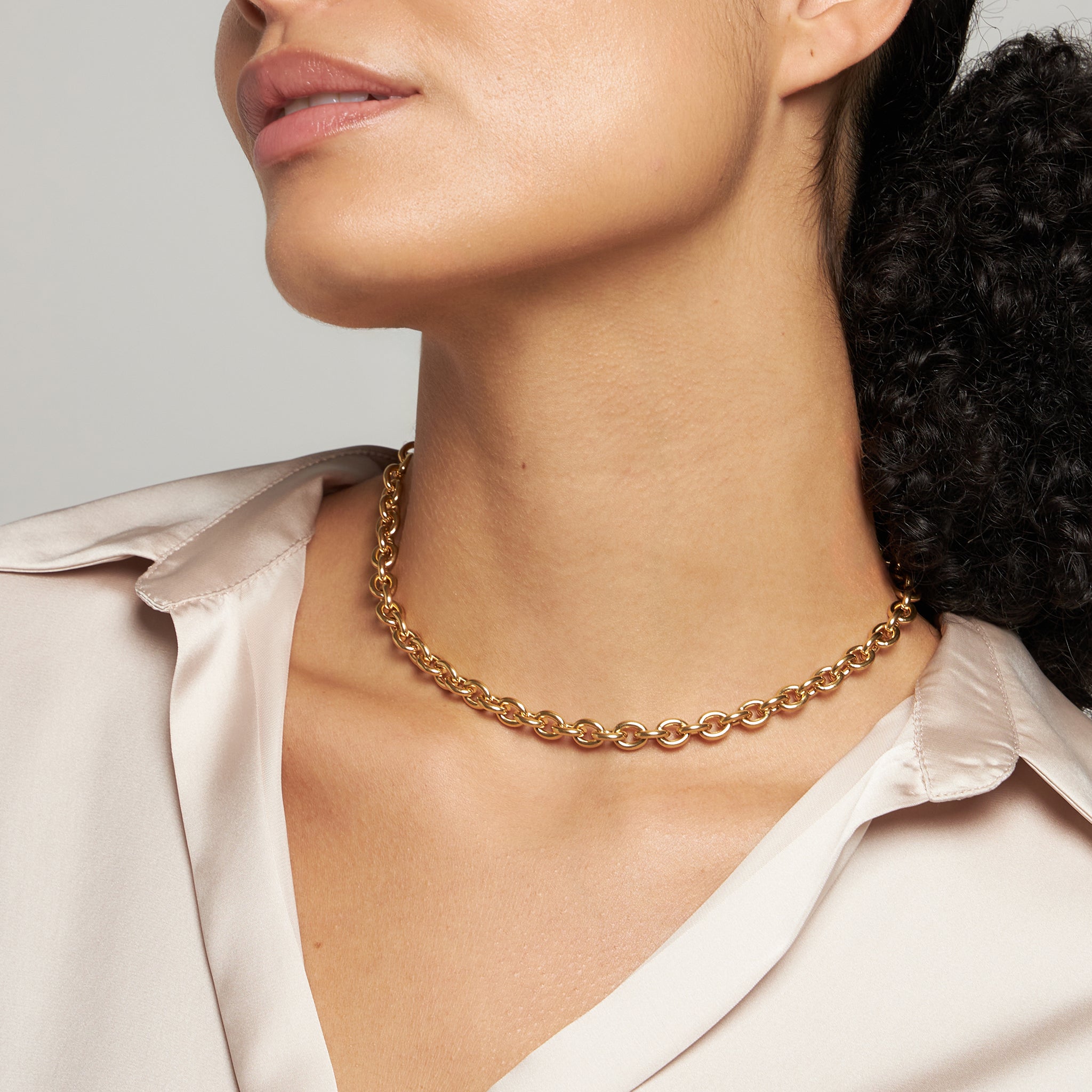 Stilnest Bold Kette Halskette Gold Vermeil 40cm