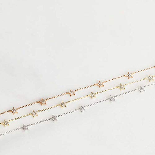 JEWLIX Sterne Kette 925er Silber Zirkonia Rosé