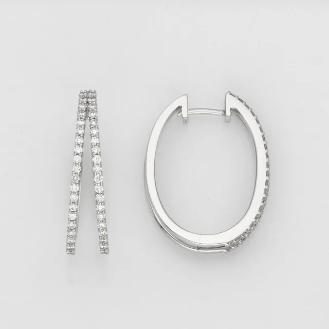 Eugen Rühle Ohrschmuck Creolen 750 Gelbgold 0,60ct Brillant