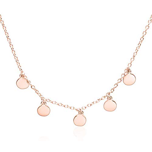JEWLIX Runde Anhänger Kette 925 Silber Rose Damenhalskette