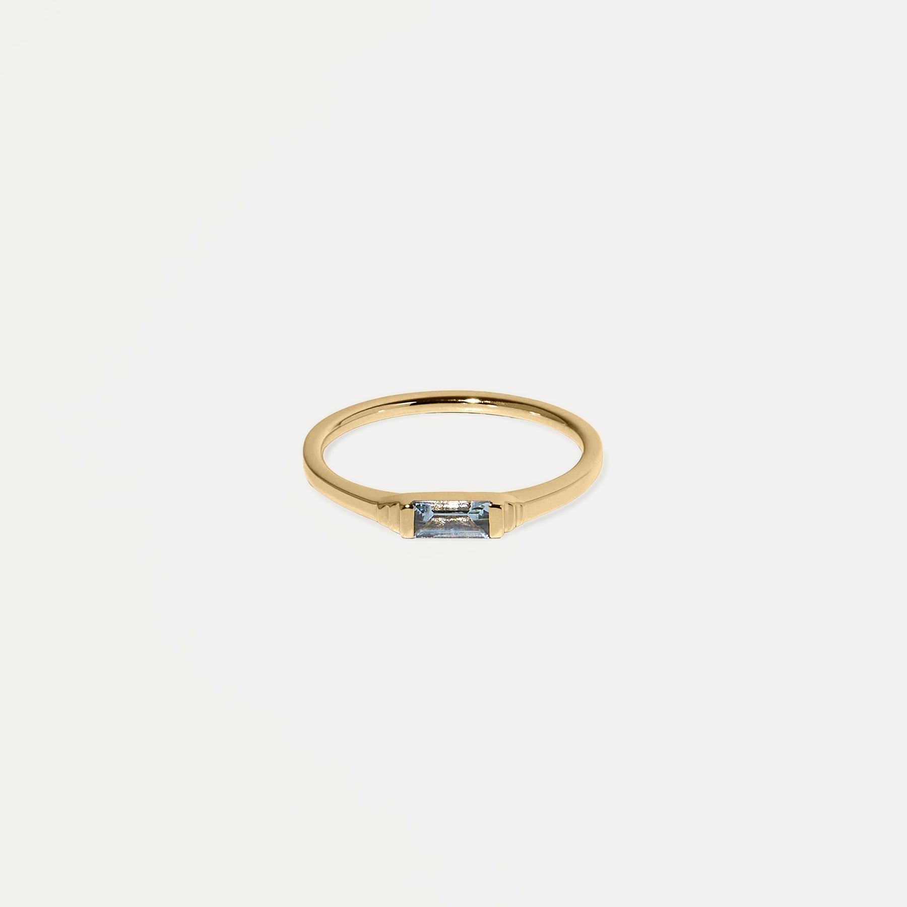 Stilnest Aquamarin Retro Ring 585 Gold Solitär Gr. 49-64