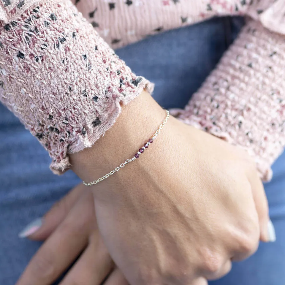 Joy by Corrine Smith 40th Birthday Tiny Birthstone Bar Armband