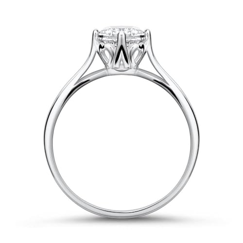 JEWLIX Verlobungsring 375 Weißgold Zirkonia Ring 56mm