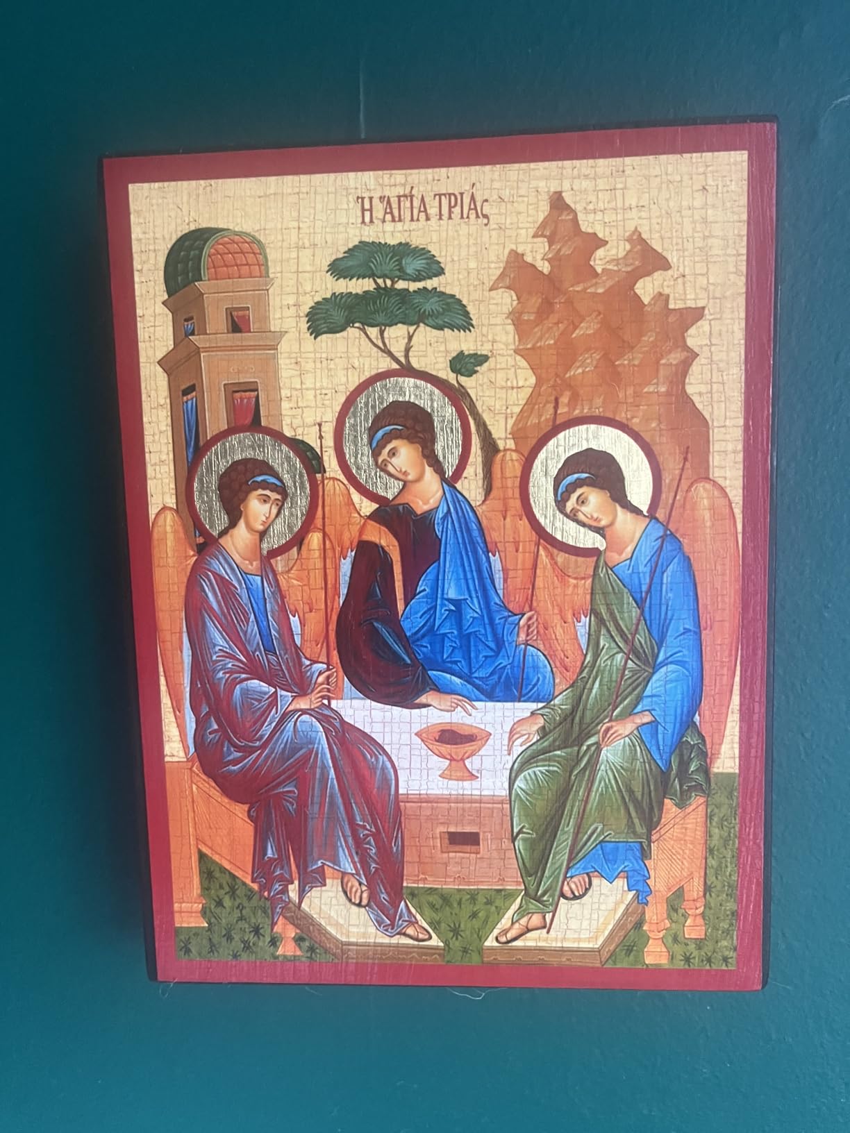 NKlaus Religious Icons Guter Hirte Ikone Holz 16x12,5cm