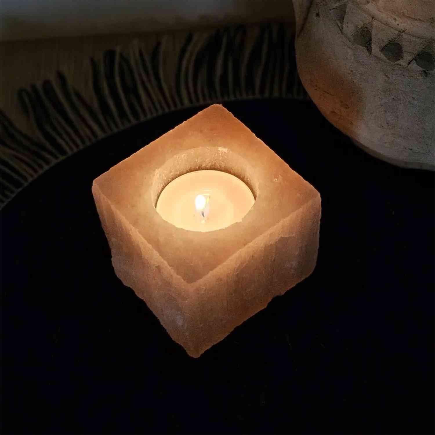 NKlaus Healing Crystals Selenit Teelichthalter 1 Stück 6 cm