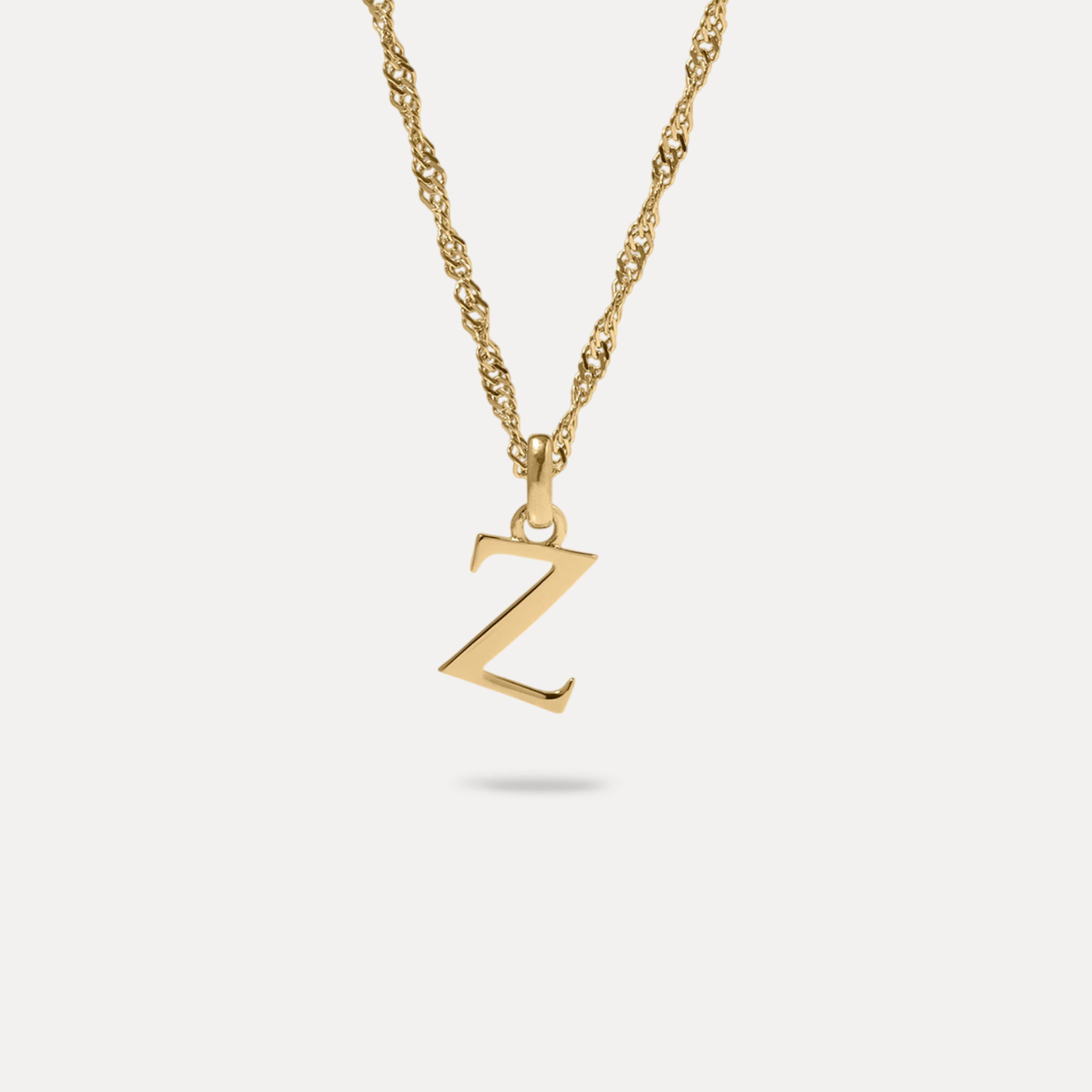 Stilnest Initial Singapore Kette 585 Gold Buchstabe M 45cm