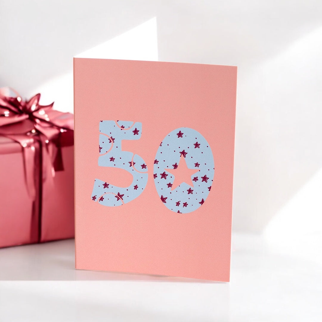 Joy by Corrine Smith 50th Birthday A6 Karte Sterne