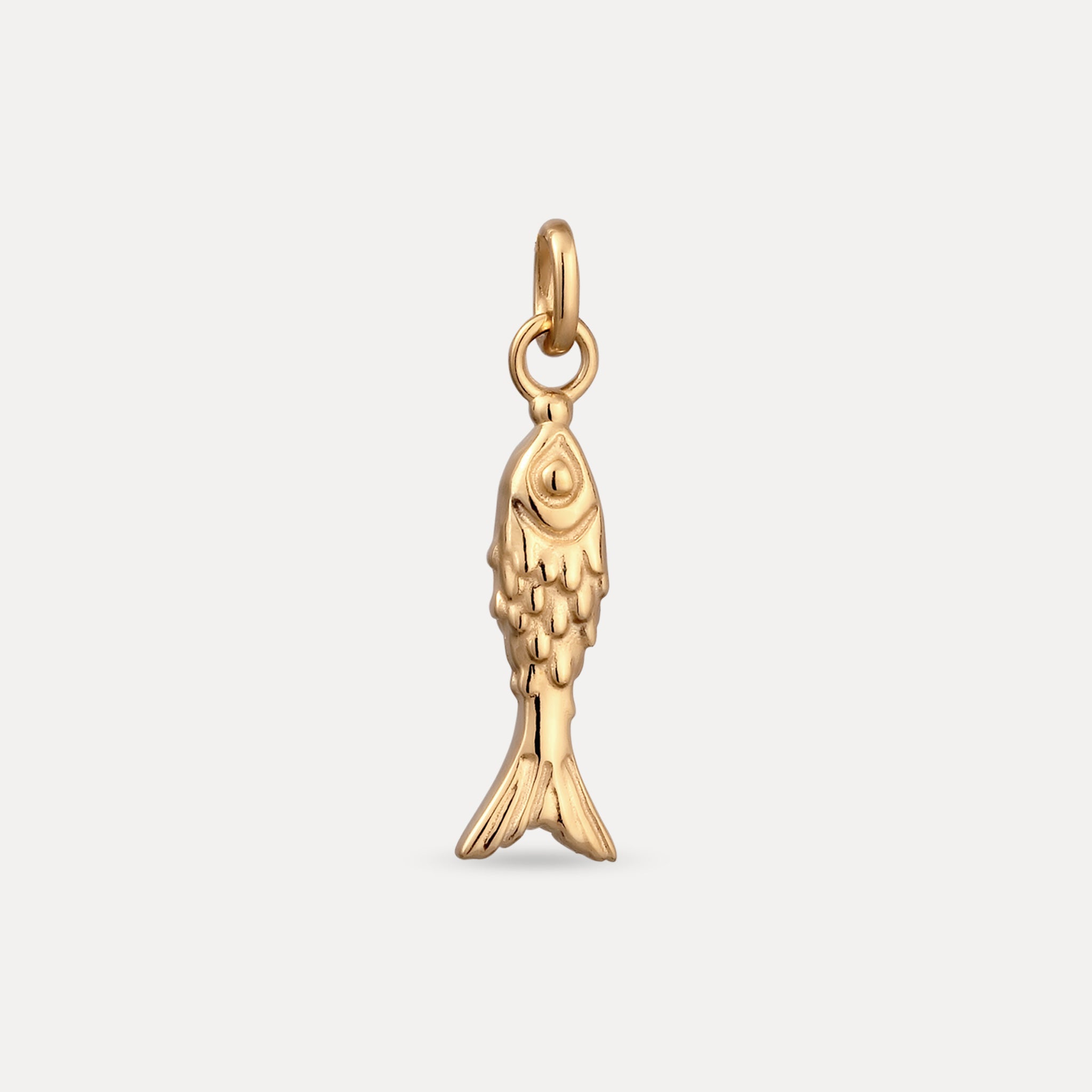 Stilnest Fish Charm Fisch Anhänger 24k Gold Vermeil Silber