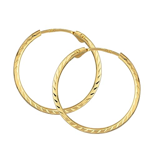 NKlaus Paar Creolen 333 Gelbgold Ohrringe 1,1 mm Gelbgold