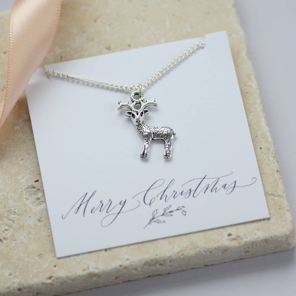 Joy by Corrine Smith Rentier Halskette versilbert Weihnachten