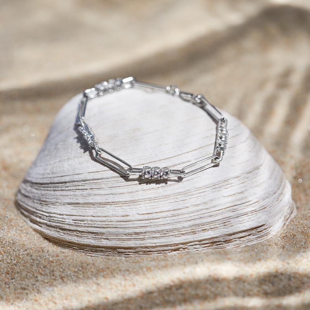JEWLIX ID-Armband 925er Silber Rhodiniert Zirkonia