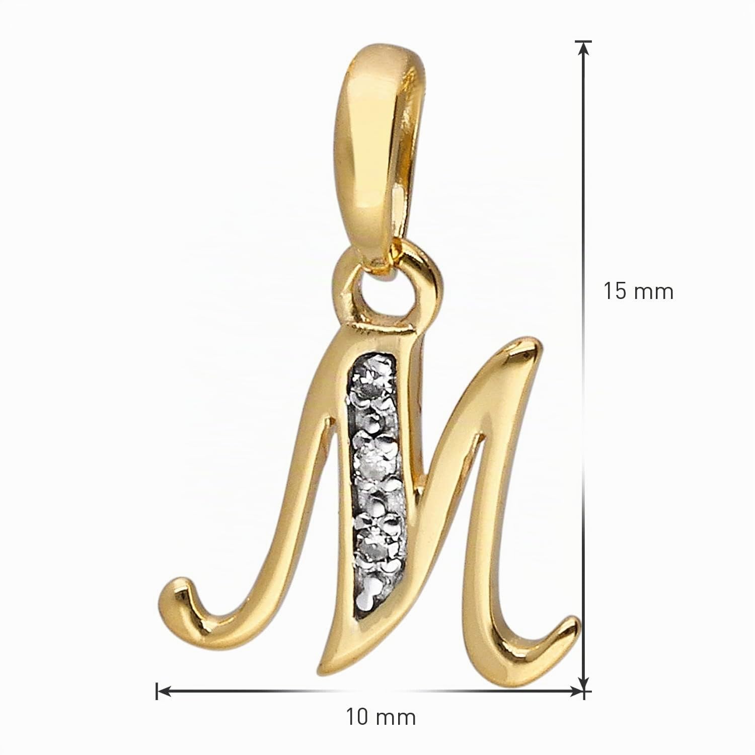 trendor Halsketten Buchstaben-Anhänger M Gold 333 Kette