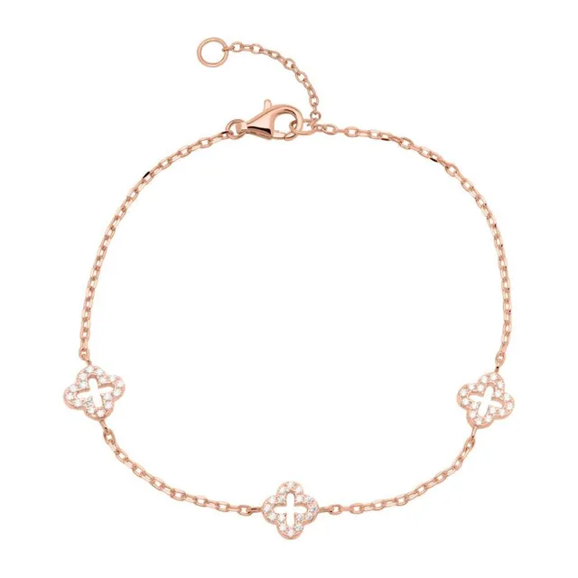 JEWLIX ID-Armbänder Armband 925er Silber rosévergoldet Zirkonia