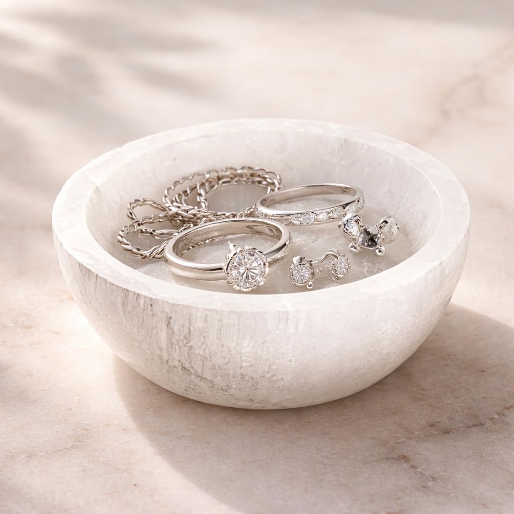 NKlaus Healing Crystals Selenit-Schale 6cm rund